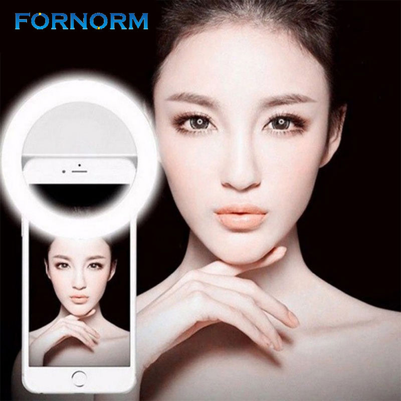 FORNORM Selfie Light Ring Portable Darkness LED Selfie Enhancing Photography Fill Light For iPhone 7/6s Samsung Smartphone