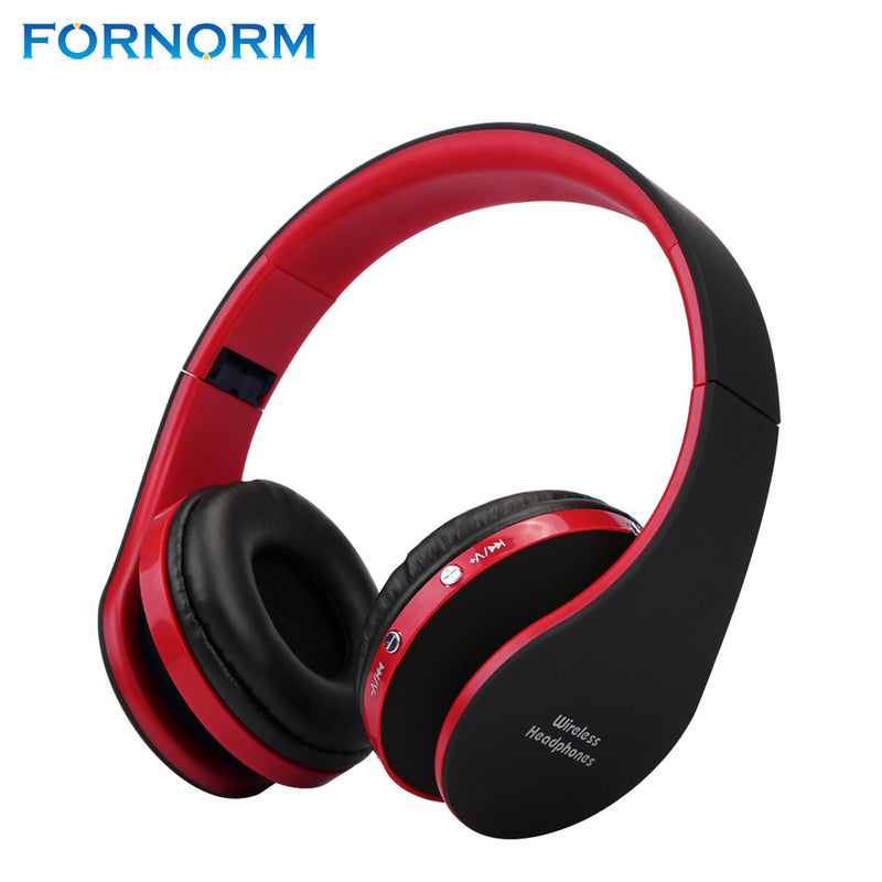 FORNORM Portable Wireless Bluetooth Headphone Foldable EDR Music Earphone Mic MP3 FM Radio Stereo Headset for smartphone