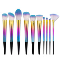 zwellbe 5/10Pcs Rainbow Makeup Brushes Set Colorful Soft Synthetic Basic Face Make Up Brushes Kit Portable Travel Makeup Brush