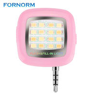 Fornorm 16 LED Selfie Light 3 Levers Bright Setting Rechargeable Flash Phone Light For Cool Warm Light For IPhone SmartPhone