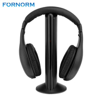 FORNORM 5 in 1 Wireless Cordless Headphone with Emitter For PC TV Radio Wireless Headphone Gaming Headphone Wireless online chat