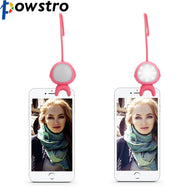 Powstro Rechargeable Led Selfie Light Night Flash Light Dual Color Enhancing Photography for iPhone Samsung Smartphones