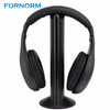 FORNORM 5 in 1 Wireless Cordless Headphone with Emitter For PC TV Radio Wireless Headphone Gaming Headphone Wireless online chat