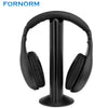 FORNORM 5 in 1 Wireless Cordless Headset with Emitter For PC TV Radio Wireless Headphone Gaming Headphone Wireless online chat