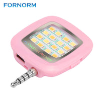 FORNORM LED Selfie Flash Lamp Rechargeable Flash Fill-in Light 3.5mm Jack Plug Selfie Light LED Night Using Pocket Spotlight