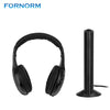 FORNORM Wireless 5 in 1 Headphone With Emitter Microphone For Gaming Headphone MP3/MP4 FM Radio Wireless Earphone PC TV CD Black