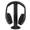 FORNORM Wireless 5 in 1 Headphone With Emitter Microphone For Gaming Headphone MP3/MP4 FM Radio Wireless Earphone PC TV CD Black