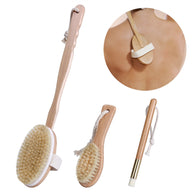 ETEREAUTY Bath Back Brush with Facial Nose Brush Wooden Handle Skin Body Brushes Set for Shower Face Cleaning